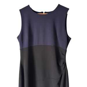 Tommy Hilfiger Two Tone Navy Black Sleeveless Career Dress, 10